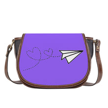 Load image into Gallery viewer, Ti Amo I love you - Exclusive Brand - Heliotrope 3 - Paper Airplane - Saddle Bag
