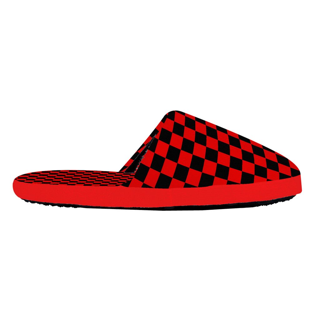Ti Amo I love you-  Exclusive Brand  - Red & Black Checkered -  Family - Slippers
