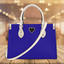 Load image into Gallery viewer, Ti Amo I love you - Exclusive Brand - Egyptian Blue - Luxury Womens PU Tote Bag - Cream Straps
