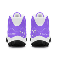 Load image into Gallery viewer, Ti Amo I love you - Exclusive Brand - Heliotrope 3 - High Top Air Retro Sneakers - White Soles
