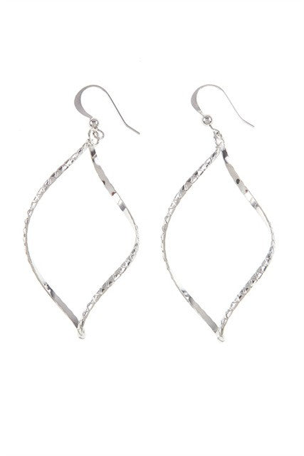 Silver Twisted Drop Earrings