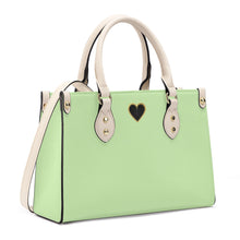 Load image into Gallery viewer, Ti Amo I love you - Exclusive Brand - Pixie Green - Luxury Womens PU Tote Bag - Cream Straps
