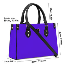 Load image into Gallery viewer, Ti Amo I love you - Exclusive Brand - Dark Purple - Luxury Womens PU Tote Bag - Black Straps
