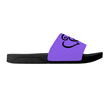 Load image into Gallery viewer, Ti Amo I love you - Exclusive Brand - Heliotrope 3 - Double Black Heart - Slide Sandals - Black Soles
