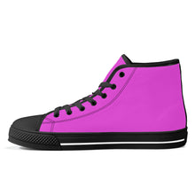 Load image into Gallery viewer, Ti Amo I love you - Exclusive Brand - Brilliant Lavender Rose - High-Top Canvas Shoes - Black Soles
