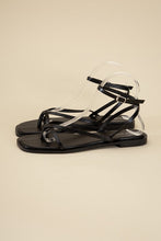 Load image into Gallery viewer, ELIO- Black or Tan - Strappy Flat Sandals Ti Amo I love you
