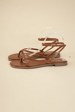 Load image into Gallery viewer, ELIO- Black or Tan - Strappy Flat Sandals Ti Amo I love you
