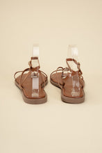 Load image into Gallery viewer, ELIO- Black or Tan - Strappy Flat Sandals Ti Amo I love you
