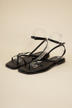 Load image into Gallery viewer, ELIO- Black or Tan - Strappy Flat Sandals Ti Amo I love you
