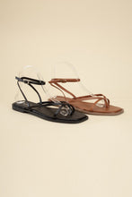 Load image into Gallery viewer, ELIO- Black or Tan - Strappy Flat Sandals Ti Amo I love you
