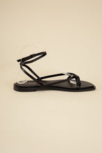 Load image into Gallery viewer, ELIO- Black or Tan - Strappy Flat Sandals Ti Amo I love you
