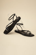 Load image into Gallery viewer, ELIO- Black or Tan - Strappy Flat Sandals Ti Amo I love you
