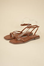 Load image into Gallery viewer, ELIO- Black or Tan - Strappy Flat Sandals Ti Amo I love you
