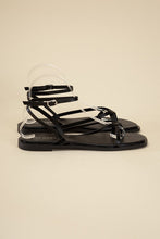 Load image into Gallery viewer, ELIO- Black or Tan - Strappy Flat Sandals Ti Amo I love you
