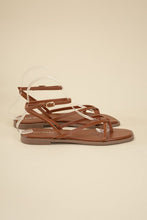 Load image into Gallery viewer, ELIO- Black or Tan - Strappy Flat Sandals Ti Amo I love you
