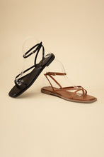 Load image into Gallery viewer, ELIO- Black or Tan - Strappy Flat Sandals Ti Amo I love you
