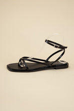 Load image into Gallery viewer, ELIO- Black or Tan - Strappy Flat Sandals Ti Amo I love you
