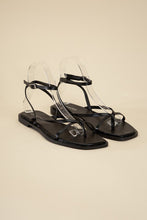 Load image into Gallery viewer, ELIO- Black or Tan - Strappy Flat Sandals Ti Amo I love you
