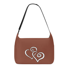 Load image into Gallery viewer, Ti Amo I love you - Exclusive Brand - Sanguine Brown - Double White Heart - Journey Computer Shoulder Bag
