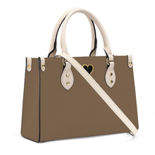 Load image into Gallery viewer, Ti Amo I love you - Exclusive Brand - Pastel Brown - Luxury Womens PU Tote Bag - Cream Straps
