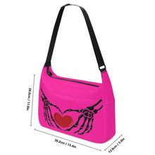 Load image into Gallery viewer, Ti Amo I love you - Exclusive Brand - Persian Rose - Skeleton Heart Hands  -  Journey Computer Shoulder Bag
