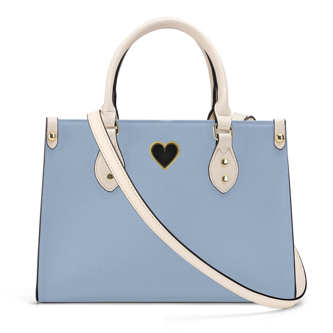 Ti Amo I love you - Exclusive Brand - Pale Cerulean - Luxury Womens PU Tote Bag - Cream Straps