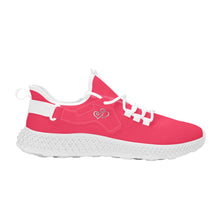 Load image into Gallery viewer, Ti Amo I love you - Exclusive Brand  - Radical Red -  Double Heart - Womens Mesh Knit Shoes - White Soles
