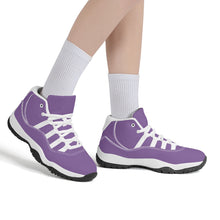 Load image into Gallery viewer, Ti Amo I love you - Exclusive Brand - Dusty Purple - Skeleton Hands with Heart - High Top Air Retro Sneakers - White Laces
