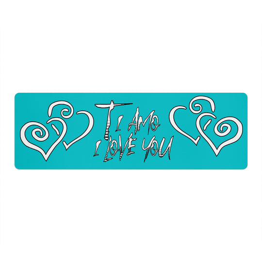 Ti Amo I love you - Exclusive Brand - Vivid Cyan  (Robin's Egg Blue) - Yoga Mat
