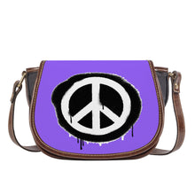 Load image into Gallery viewer, Ti Amo I love you - Exclusive Brand - Heliotrope 3 - Peace Sign - Saddle Bag
