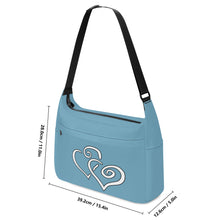 Load image into Gallery viewer, Ti Amo I love you - Exclusive Brand - Glacier - Double White Heart - Journey Computer Shoulder Bag
