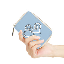 Load image into Gallery viewer, Ti Amo I love you - Exclusive Brand - Spindle - Double White Heart - Zipper Card Holder
