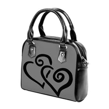 Load image into Gallery viewer, Ti Amo I love you - Exclusive Brand - Gray - Double Black Heart -  Shoulder Handbag
