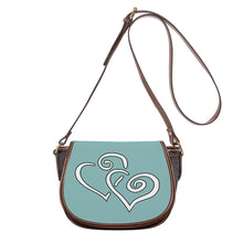 Load image into Gallery viewer, Ti Amo I love you - Exclusive Brand - Shadow Green 2 - Double White Heart - Saddle Bag
