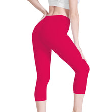 Load image into Gallery viewer, Ti Amo I love you -  Exclusive Brand - Bright Hot Pink - Womens / Teen Girls  / Womens Plus Size  - Angry Fish - Capri Yoga Leggings
