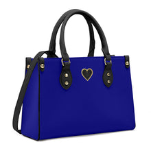 Load image into Gallery viewer, Ti Amo I love you - Exclusive Brand - Navy Blue - Luxury Womens PU Tote Bag - Black Straps
