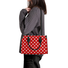 Load image into Gallery viewer, Ti Amo I love you - Exclusive Brand - Chili Pepper with White Polka Dots - Luxury Womens PU Tote Bag - Black Straps
