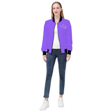 Load image into Gallery viewer, Ti Amo I love you - Exclusive Brand - Heliotrope3 -  Double White Heart - Women&#39;s Bomber Jacket
