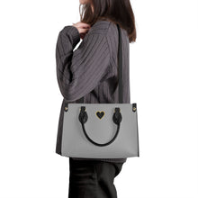 Load image into Gallery viewer, Ti Amo I love you - Exclusive Brand - Silver Chalice - Luxury Womens PU Tote Bag - Black Straps
