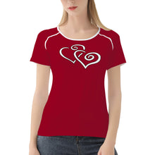 Load image into Gallery viewer, TI Amo I love you - Exclusive Brand - Christmas Candy - Double White Heart - Women&#39;s T shirt
