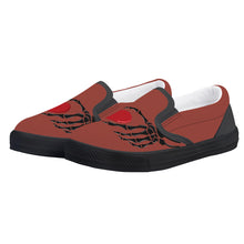 Load image into Gallery viewer, Ti Amo I love you - Exclusive Brand - Cognac - Skeleton Hands with Heart - Kids Slip-on shoes - Black soles
