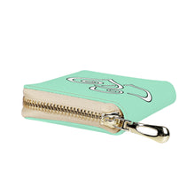 Load image into Gallery viewer, Ti Amo I love you - Exclusive Brand - Magic Mint - Double White Heart - PU Leather - Zipper Card Holder
