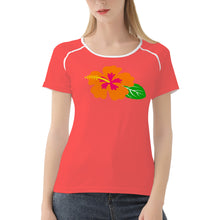 Load image into Gallery viewer, Ti Amo I love you - Exclusive Brand  - Persimmon - Hawaiian Flower - Women&#39;s T shirt - Sizes XS-2XL
