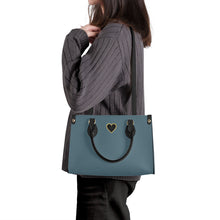 Load image into Gallery viewer, Ti Amo I love you - Exclusive Brand -Blue Marble - Luxury Womens PU Tote Bag - Black Straps
