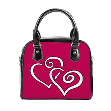 Load image into Gallery viewer, Ti Amo I love you - Exclusive Brand - Lipstick 2 - Double White Heart - Shoulder Handbag
