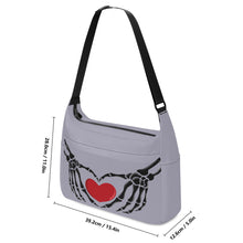 Load image into Gallery viewer, Ti Amo I love you - Exclusive Brand - Spun Pearl - Skeleton Heart Hands  -  Journey Computer Shoulder Bag
