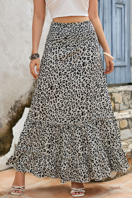 Embellished High Waist Frill Tiered Maxi Skirt Ti Amo I love you