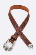 Load image into Gallery viewer, Embossed Leather Unisex Leather Western Belt Ti Amo I love you
