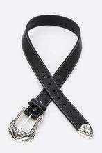 Load image into Gallery viewer, Embossed Leather Unisex Leather Western Belt Ti Amo I love you
