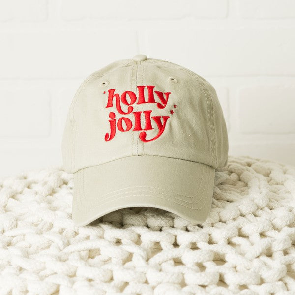 Embroidered Whimsical Holly Jolly Stars Canvas Hat Ti Amo I love you